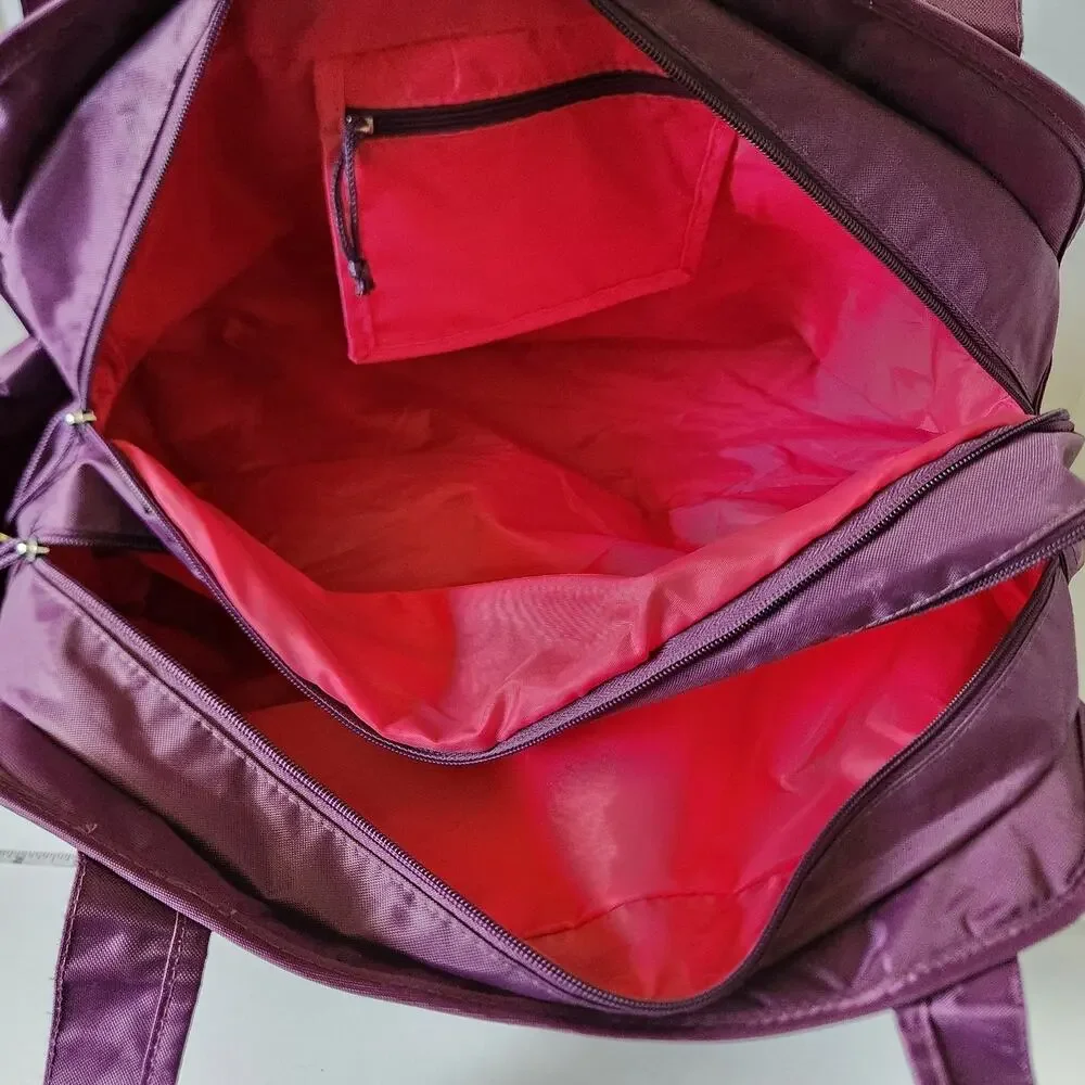 Gemline Purple Gym Duffel Bag Overnight Weekender Travel Carry On Tote Bag